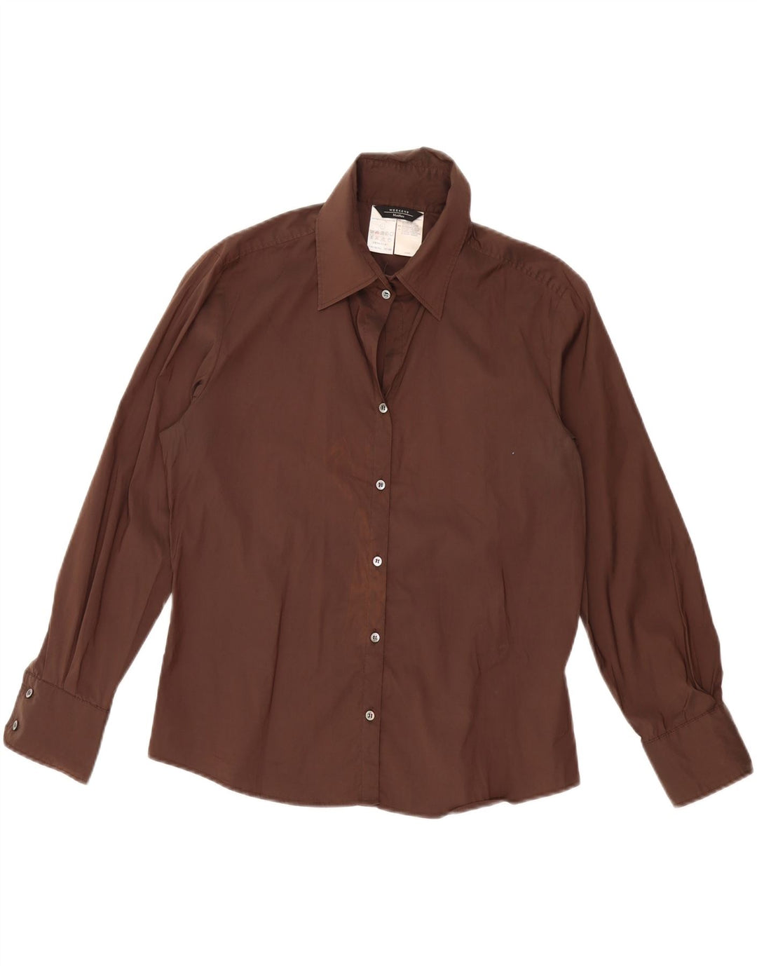 WEEKEND Womens Shirt UK 16 Large Brown Cotton