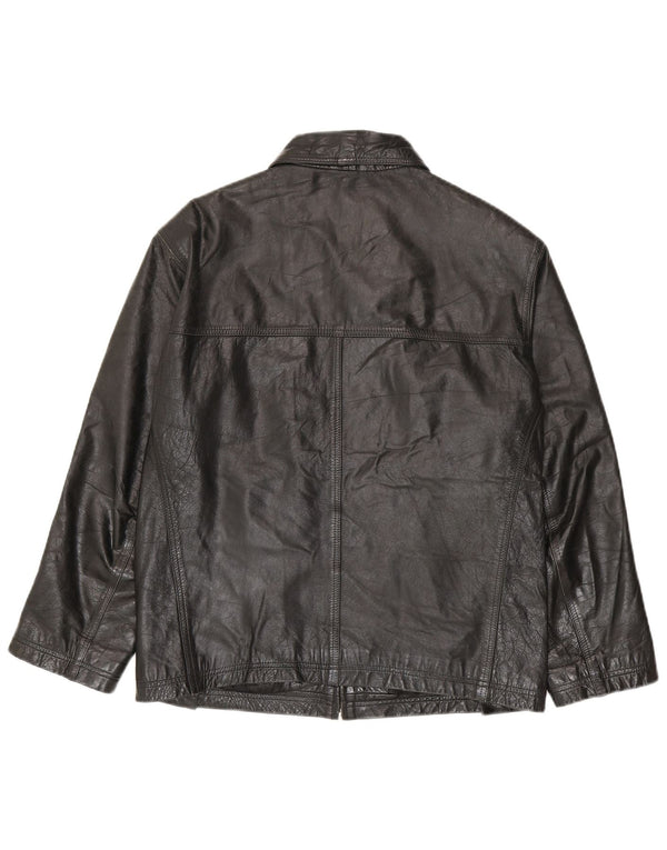 Vintage Mens Leather Jacket UK 36 Small Black