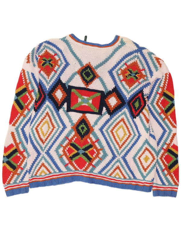 West End Womens Crew Neck Jumper Sweater UK 16 Large Multicoloured