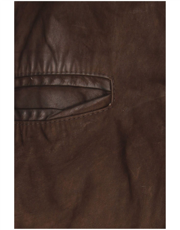 Vintage Mens Leather Jacket IT 48 Medium Brown Leather