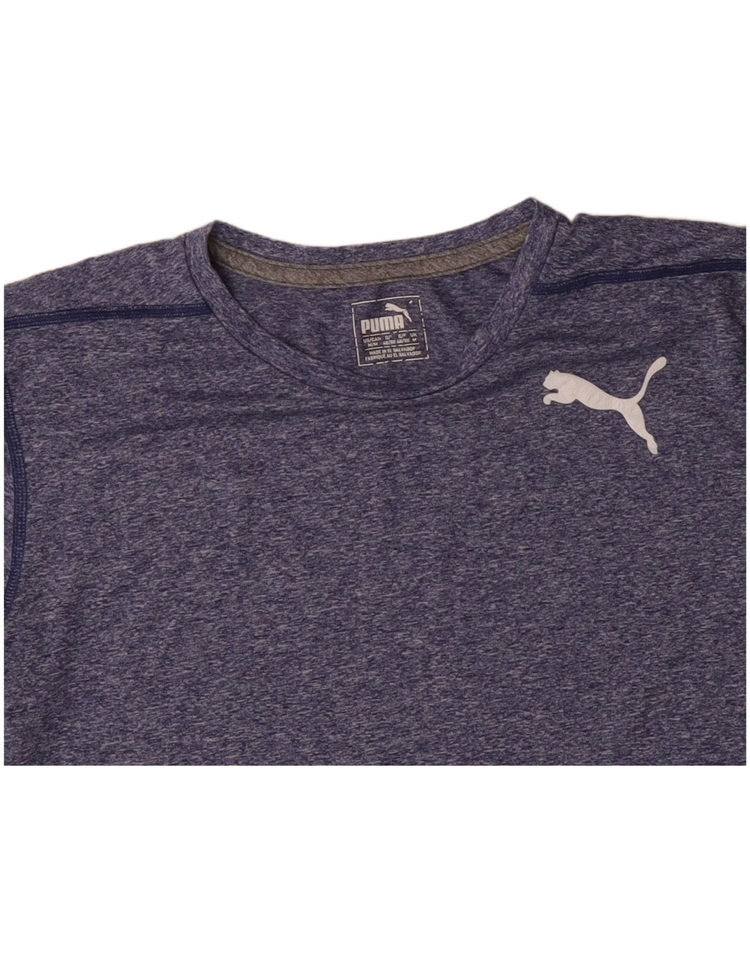 PUMA Mens T-Shirt Top Medium Blue Flecked