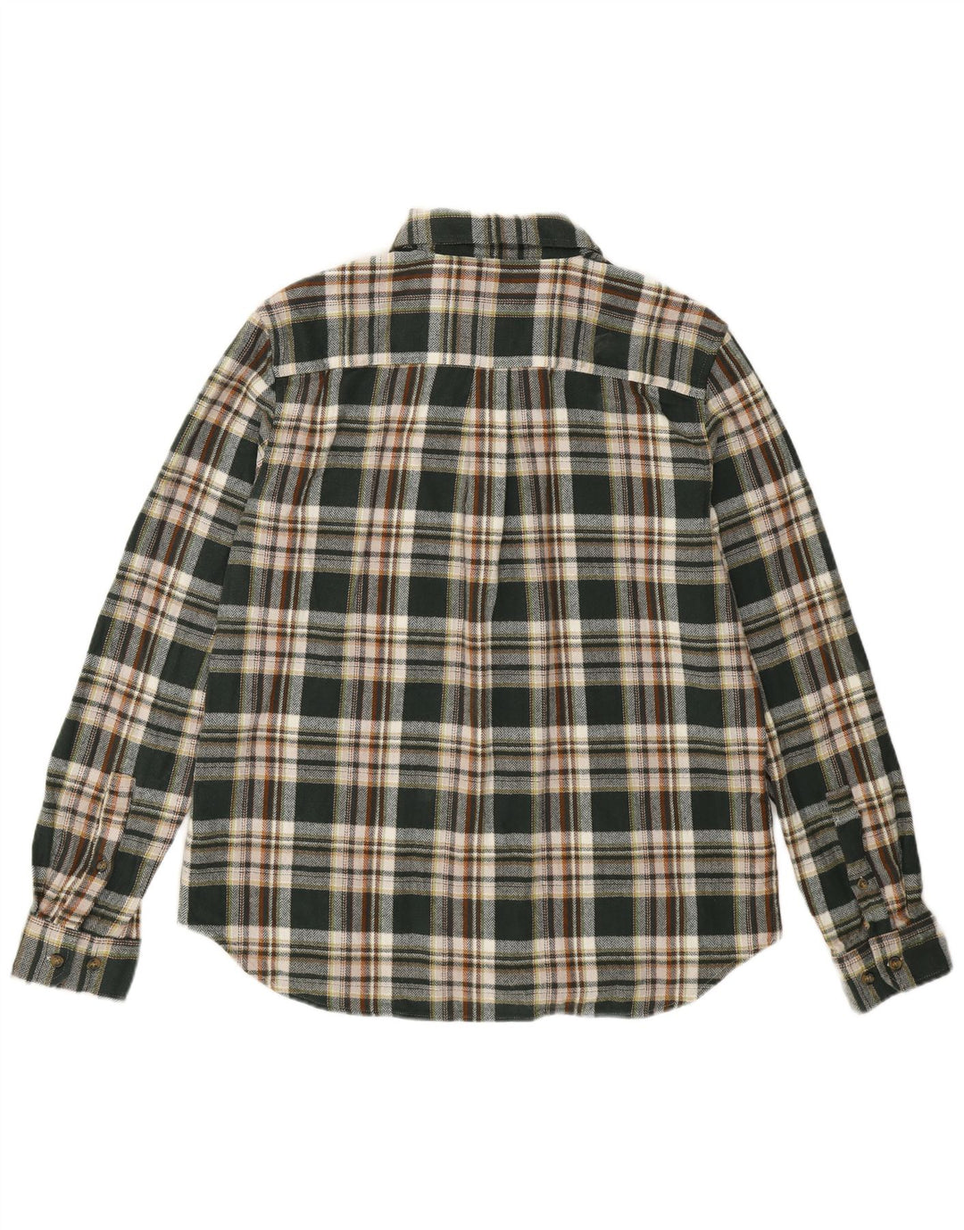 Eddie Bauer Mens Flannel Shirt Large Green Plaid Cotton