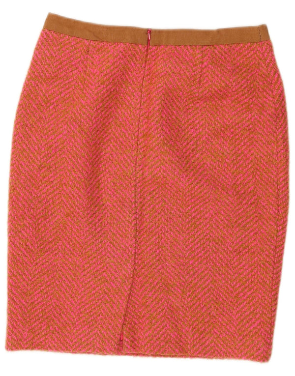 Boden Womens Pencil Skirt UK 10 Small W27 Pink Chevron Acrylic