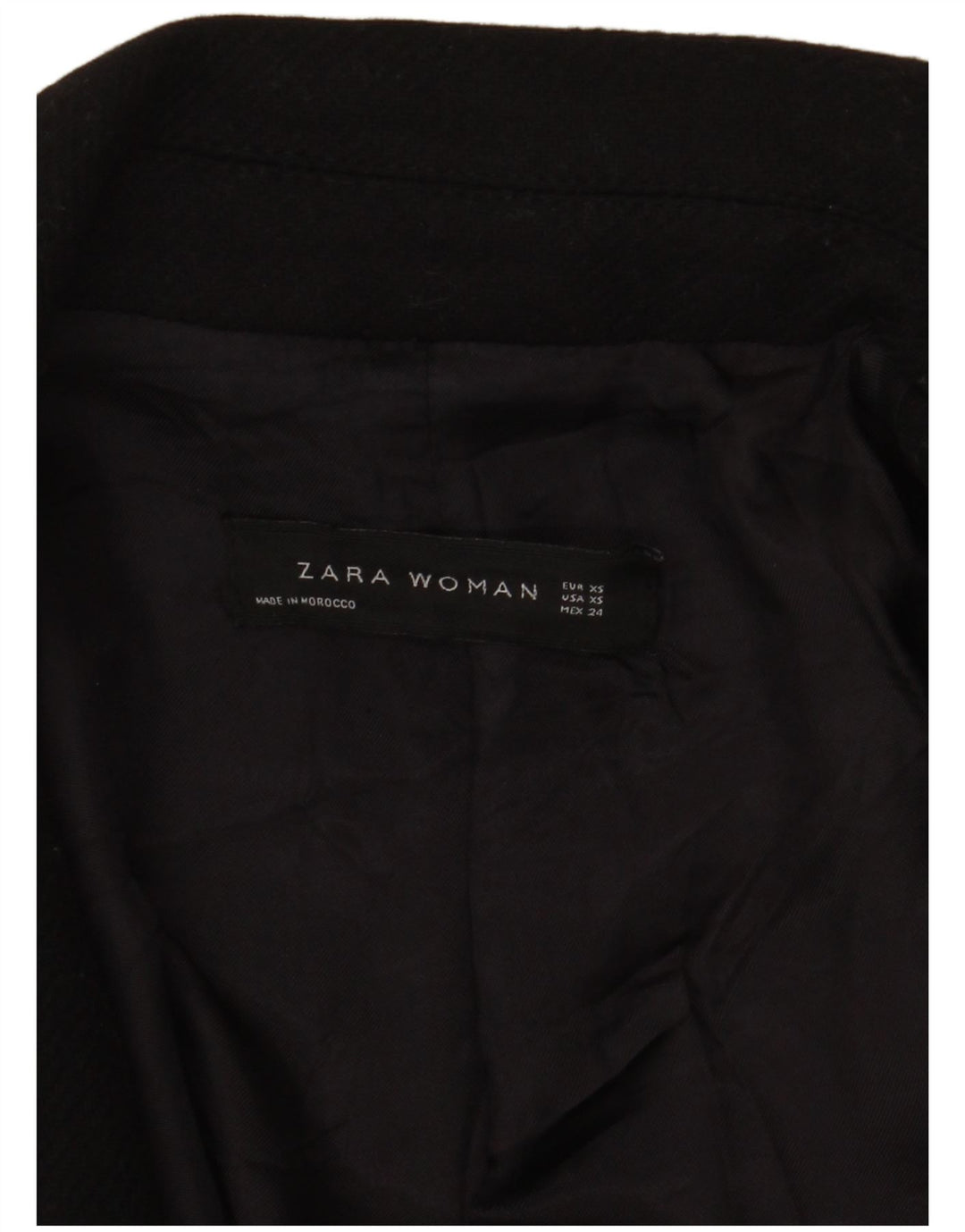 Zara Womens Overcoat UK 6 XS Black