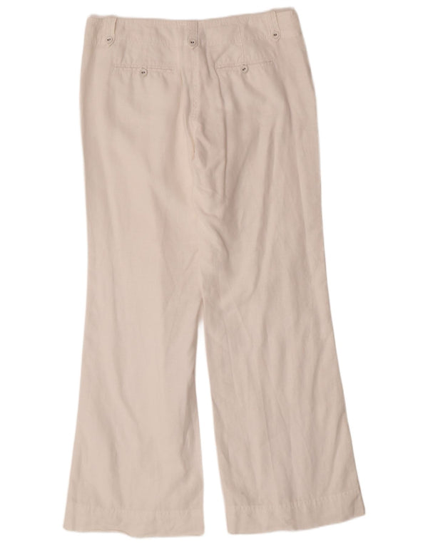 MONSOON Womens Bootcut Chino Trousers UK 12 Medium W32 L31 White Linen