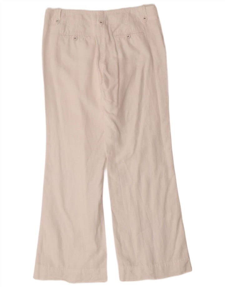 MONSOON Womens Bootcut Chino Trousers UK 12 Medium W32 L31 White Linen