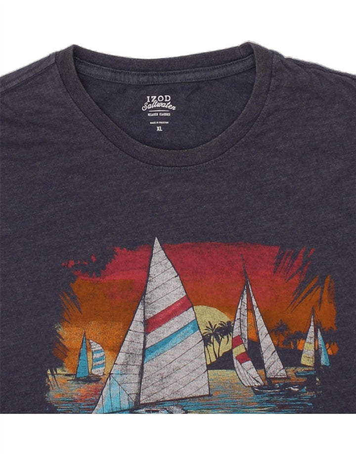 IZOD Mens Graphic T-Shirt Top XL Navy Blue Vintage Izod and Second-Hand Izod from Messina Hembry 