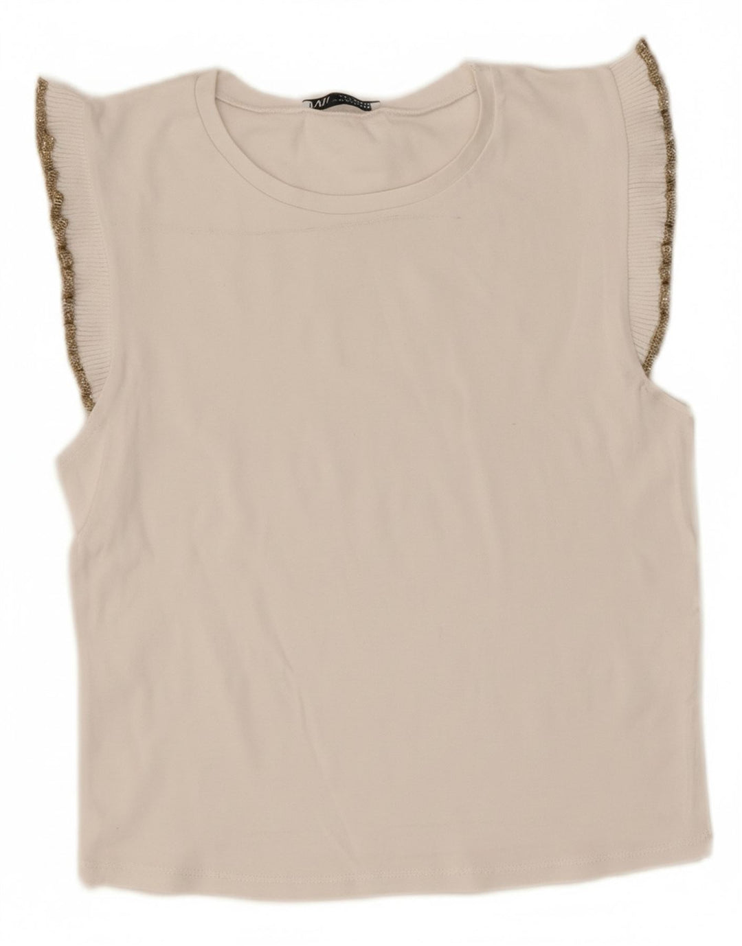 Zara Womens Sleeveless Blouse Top UK 12 Medium White