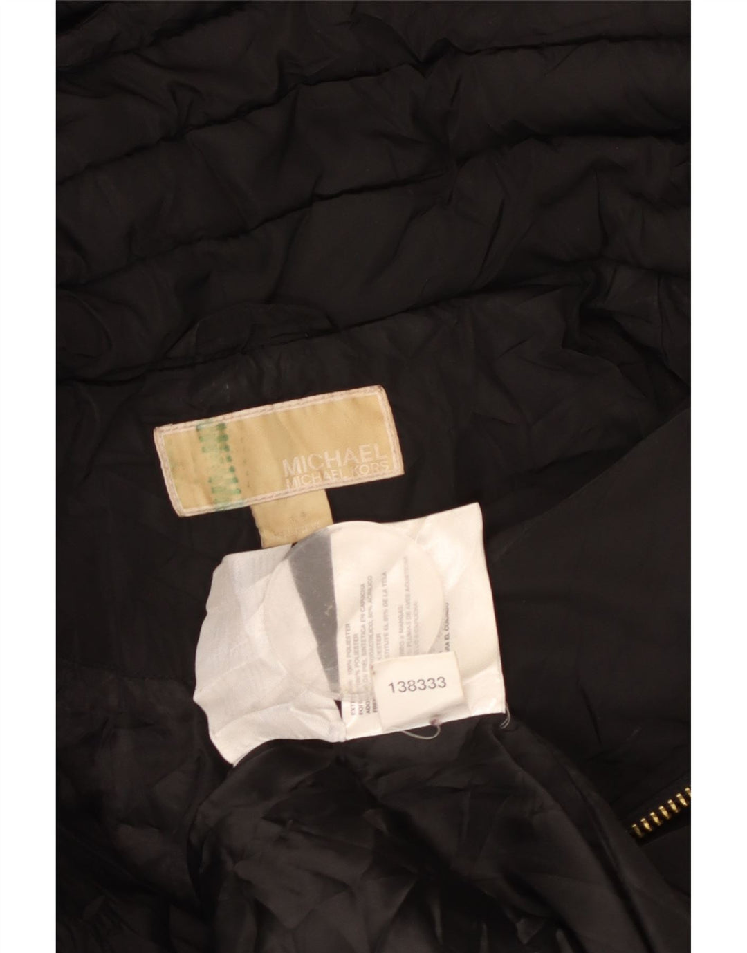 Michael Kors Womens Hooded Padded Coat UK 16 Large Black Polyester