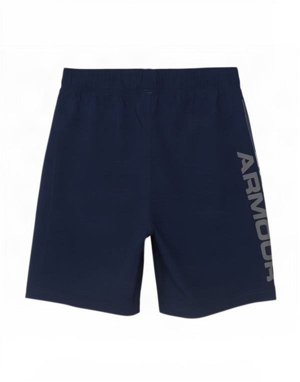 Under Armour Mens Heat Gear Graphic Sport Shorts Medium Navy Blue Polyester