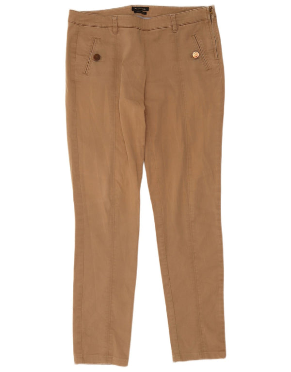 Massimo Dutti Womens Slim Casual Trousers EU 38 Small W28 L28 Beige