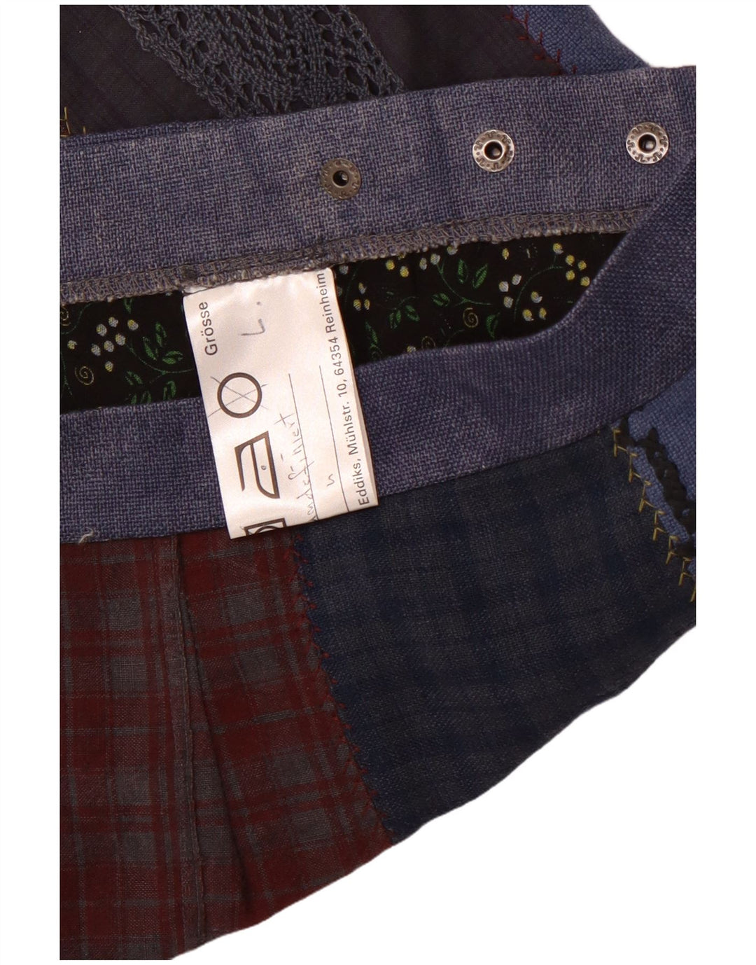 VINTAGE Womens Wrap Skirt Large W36 Blue Patchwork