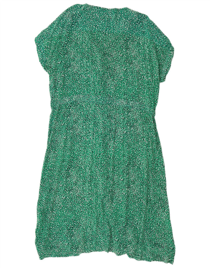 JOULES Womens Short Sleeves Shirt Dress UK 18 XL  Green Spotted Viscose