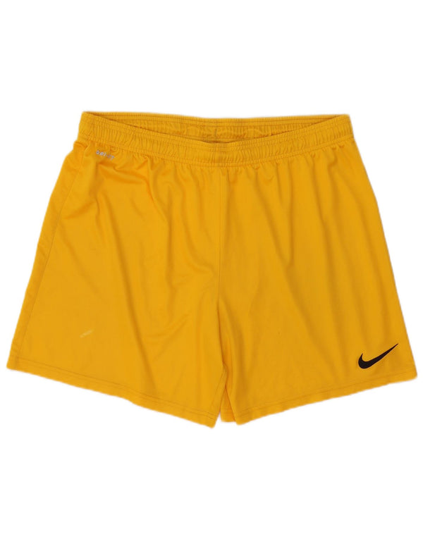 Nike Mens Dri Fit Sport Shorts Large Yellow Polyester