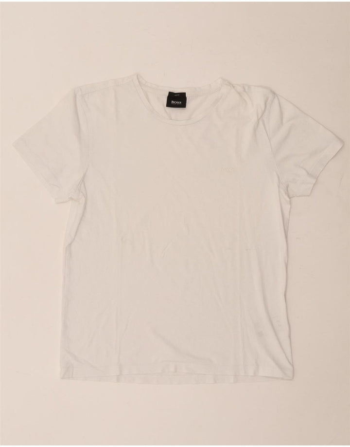 Hugo Boss Mens Slim Fit T-Shirt Top Medium White Cotton