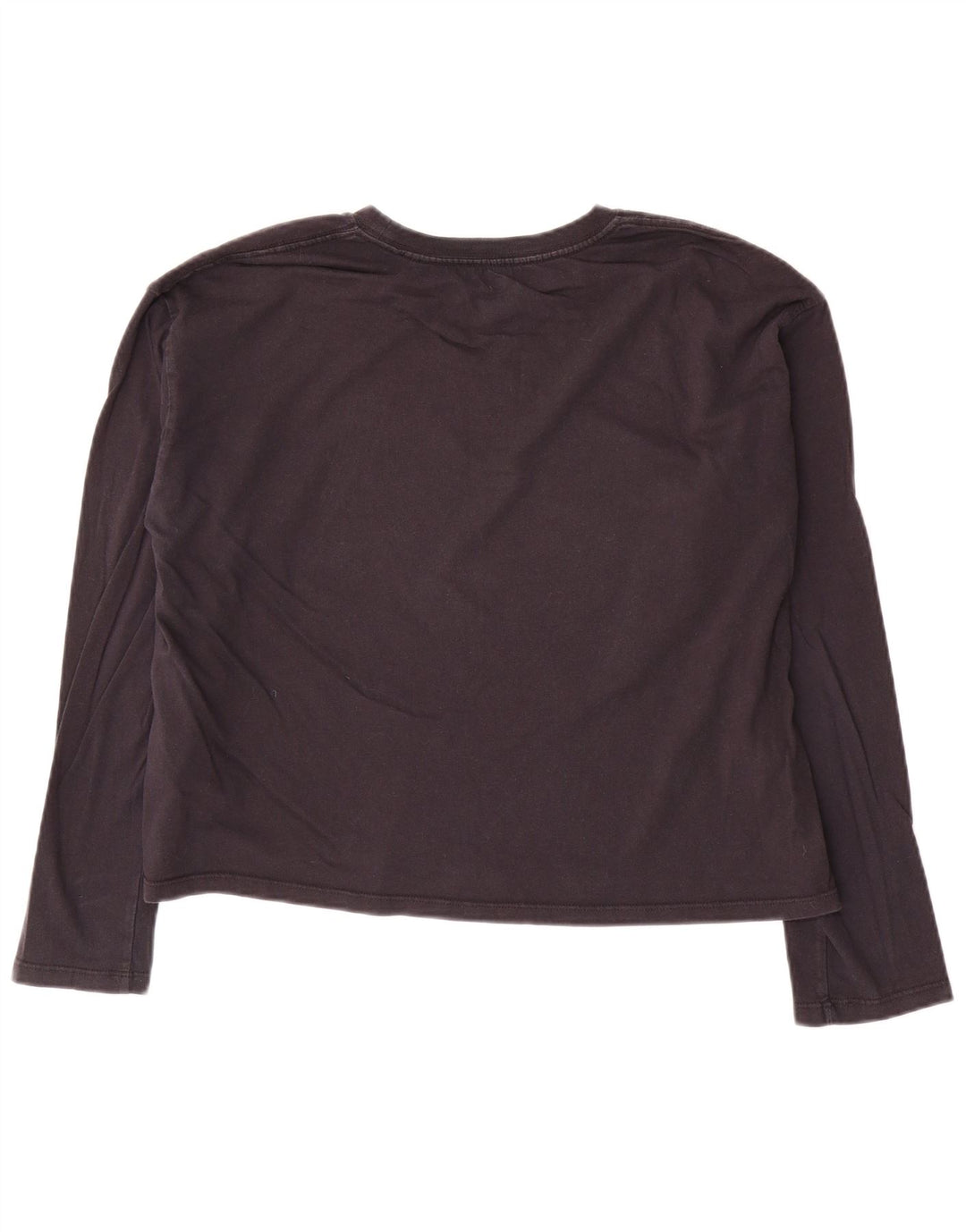 Levi's Womens Crop Top Long Sleeve UK 14 Medium Navy Blue Cotton
