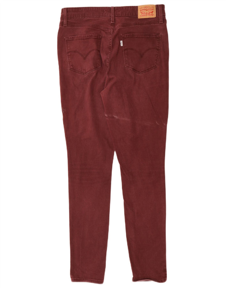 LEVI'S Womens 721 High Rise Skinny Jeans W30 L29  Burgundy Cotton