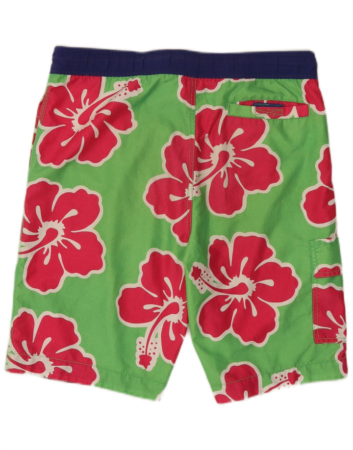 TOMMY HILFIGER Mens Swimming Shorts Small  Green Floral Polyester