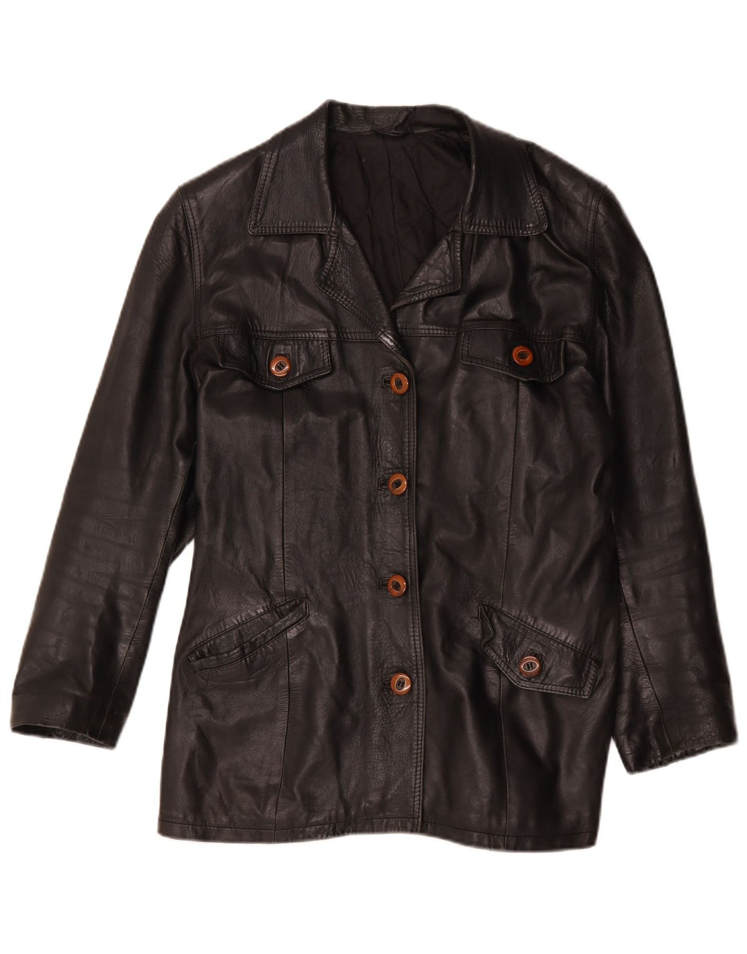 Vintage Womens Leather Jacket UK 16 Large Black