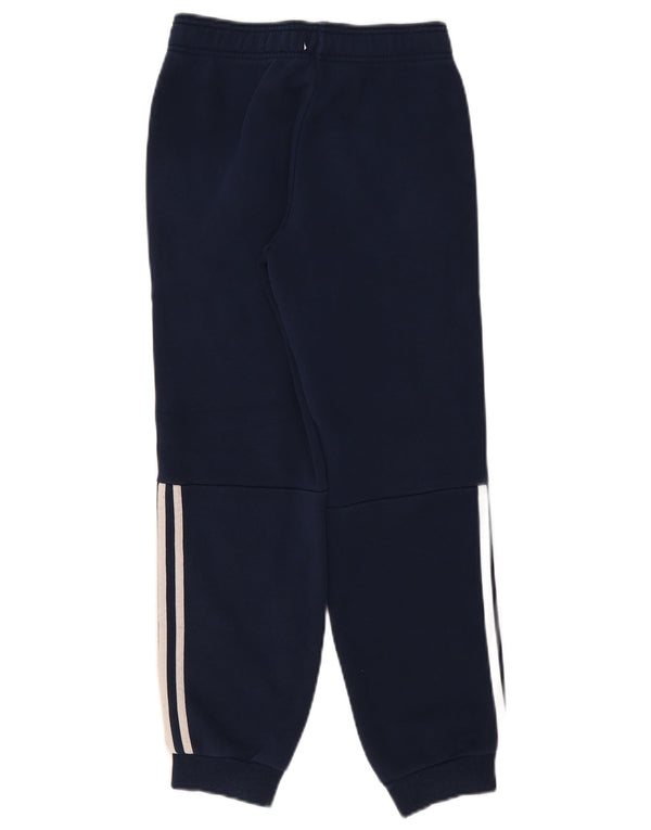 ADIDAS Boys Tracksuit Trousers Joggers 11-12 Years Navy Blue Cotton