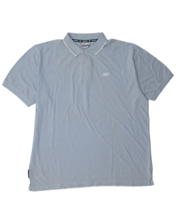 REEBOK Mens Polo Shirt XL Blue Cotton