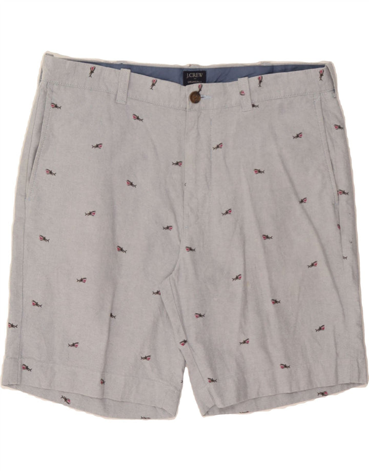 J. CREW Mens Gramercy Abstract Pattern Chino Shorts W35 Large  Grey Cotton Vintage J. Crew and Second-Hand J. Crew from Messina Hembry 