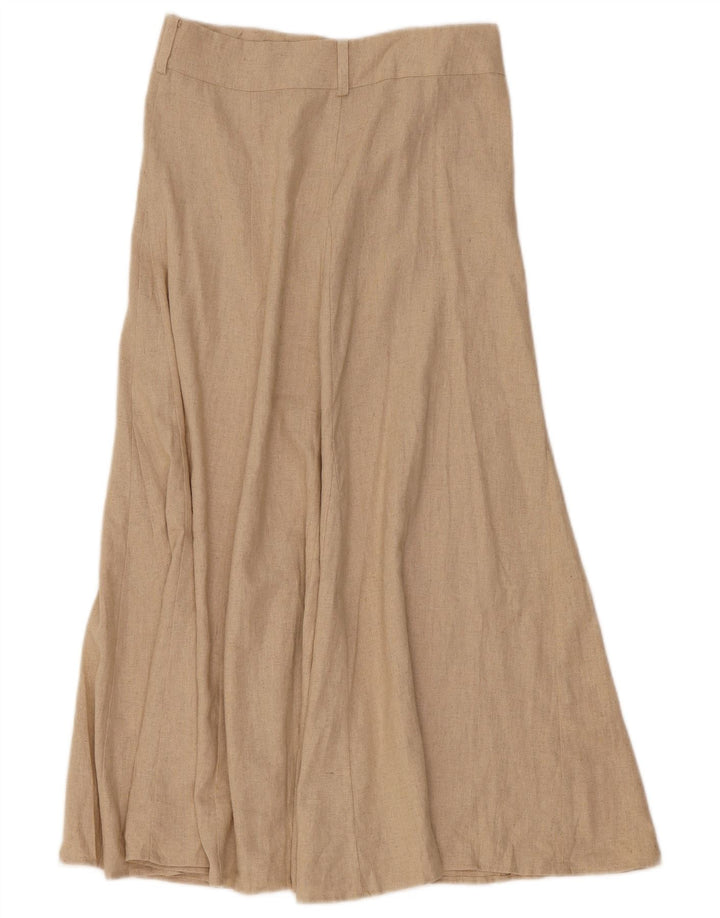 ZARA Womens Midi Skirt Medium W30 Beige Linen