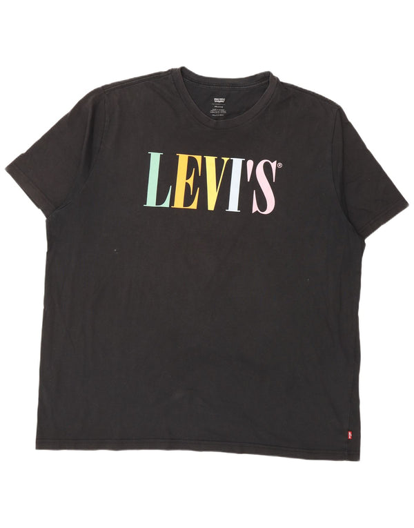 Levi's Mens Relaxed Fit Graphic T-Shirt Top 2XL Black Cotton