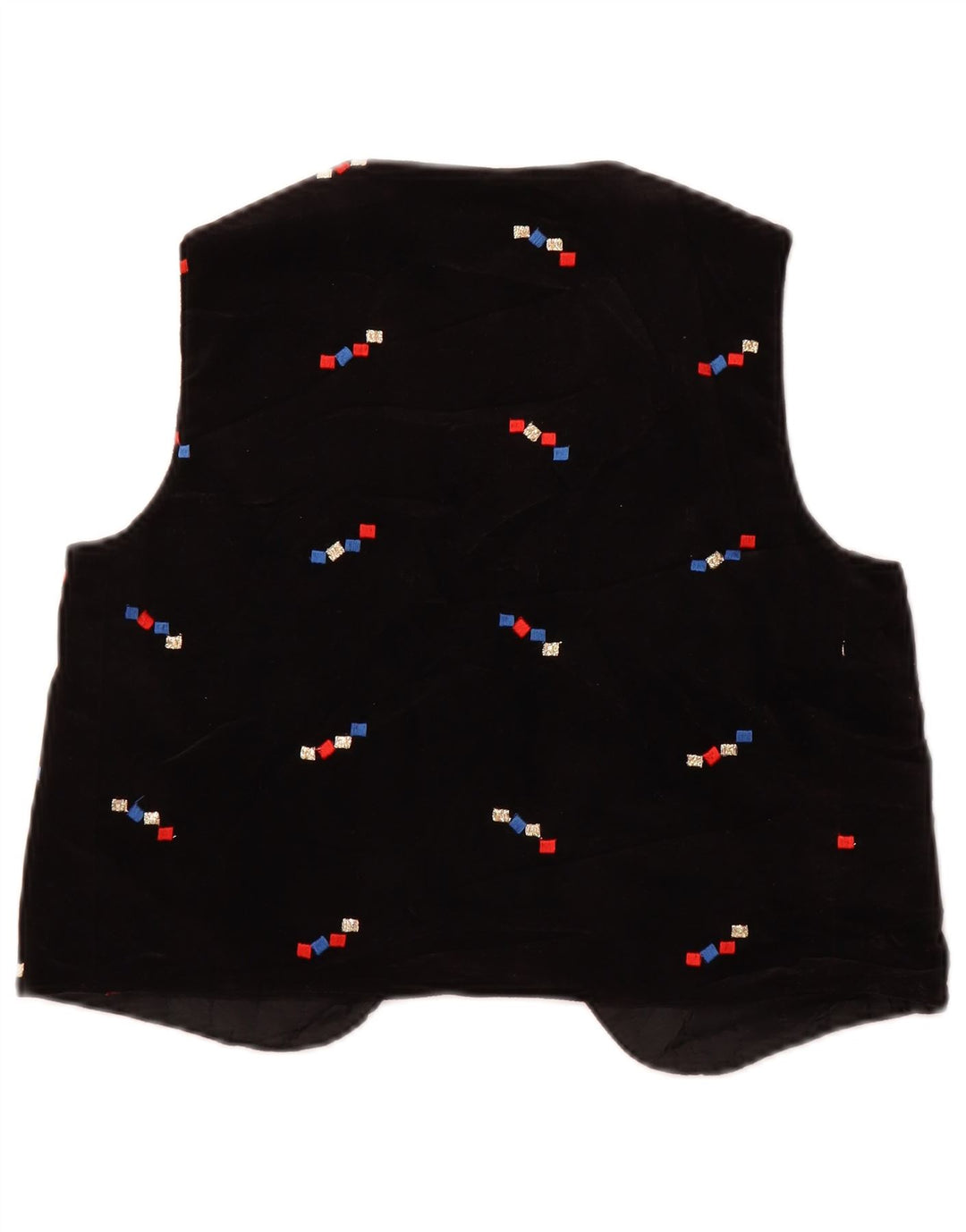 Vintage Womens Velvet OPEN Waistcoat US 2 XS Black