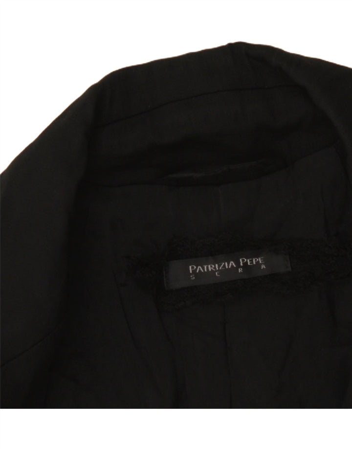 PATRIZIA PEPE Womens 3 Button Blazer Jacket IT 42 Medium Black Vintage Patrizia Pepe and Second-Hand Patrizia Pepe from Messina Hembry 