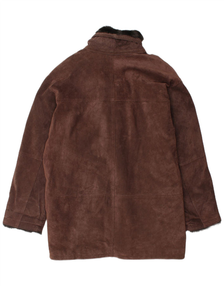 ST. BERNARD Womens Oversized Suede Windbreaker Coat UK 14 Large Brown