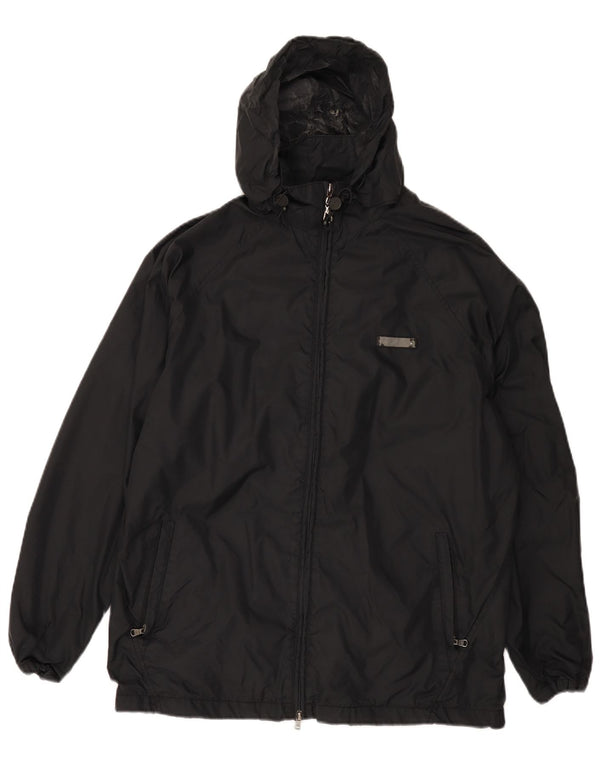Champion Mens Hooded Rain Jacket UK 36 Small Black Polyamide