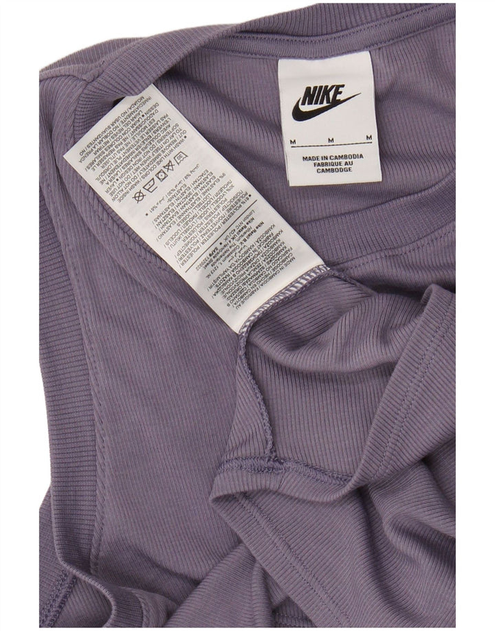 NIKE Womens Crop Vest Top UK 12 Medium Purple Polyester