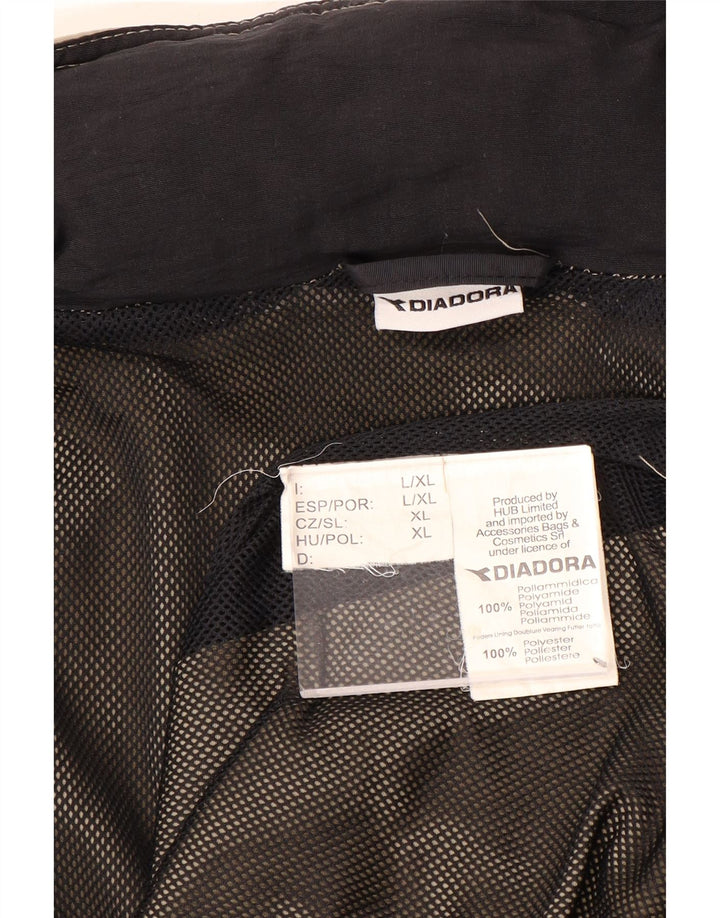 Diadora Mens Hooded Rain Jacket UK 40 Large Khaki Polyamide