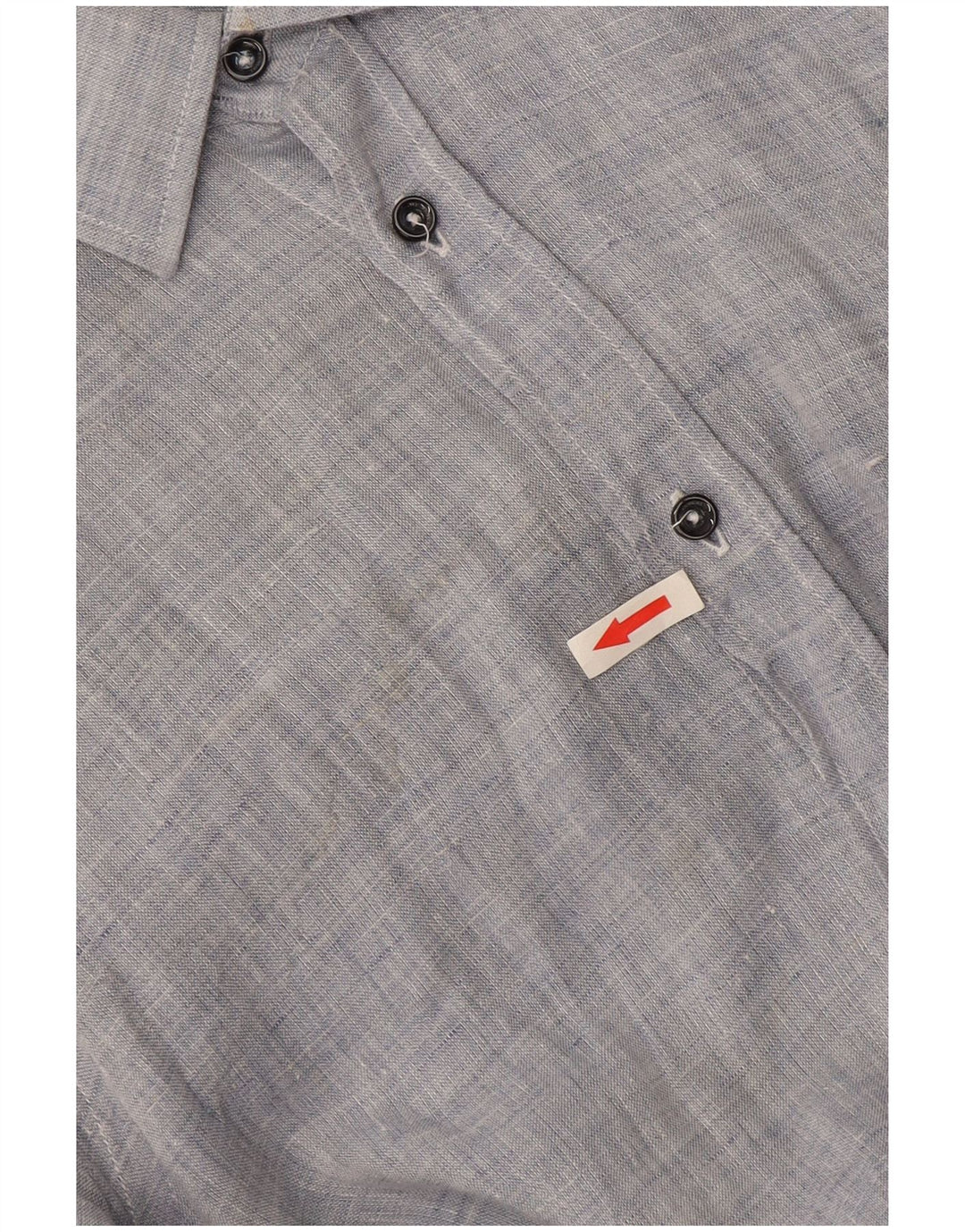 Trussardi Mens Shirt Size 39 Medium Blue Flecked Linen