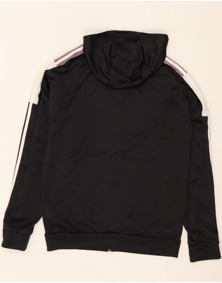 ADIDAS Mens Zip Hoodie Sweater Medium Black Colourblock Polyester Vintage Adidas and Second-Hand Adidas from Messina Hembry 