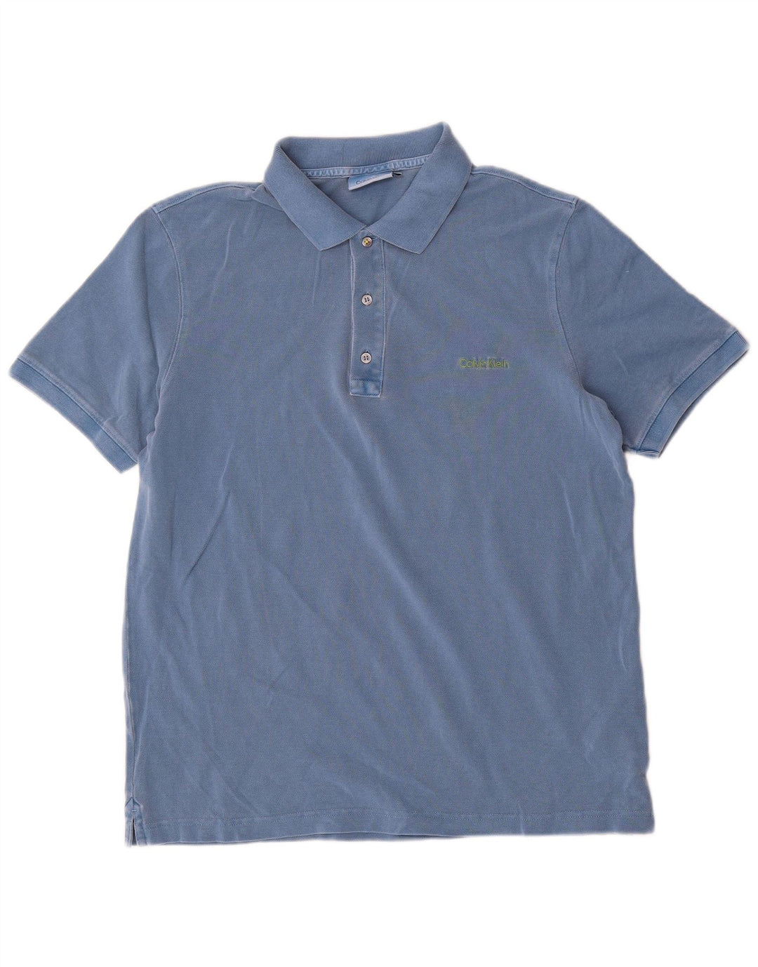 Calvin Klein Mens Polo Shirt Medium Blue Cotton