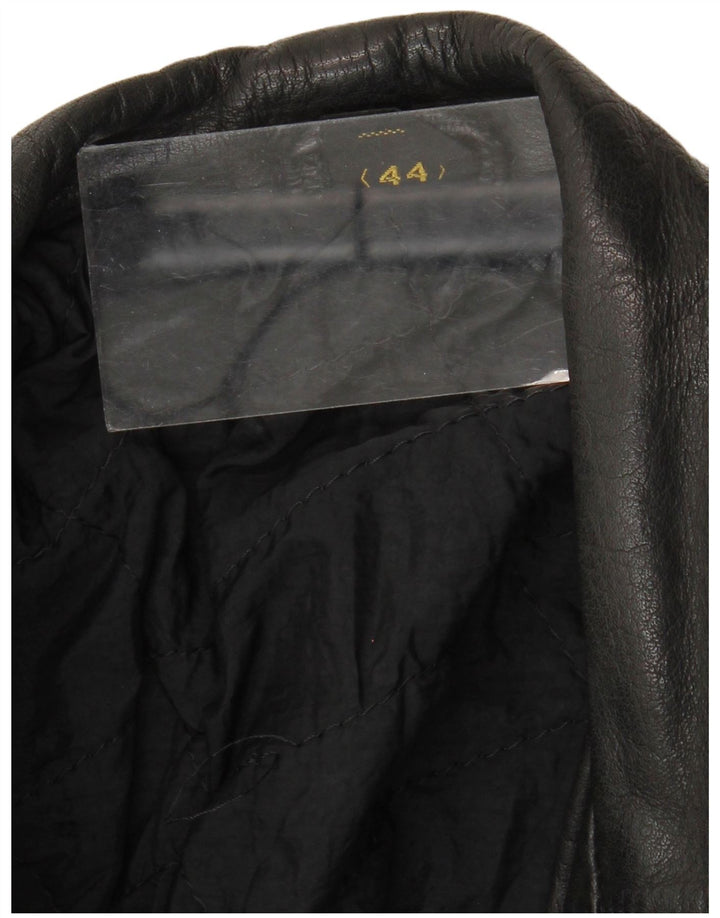 Vintage Mens Leather Biker Jacket IT 44 XS Black