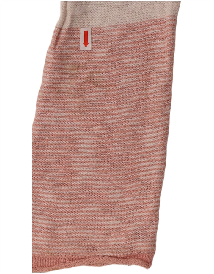 Billabong Womens Boat Neck Jumper Sweater UK 10 Small Pink Striped Cotton