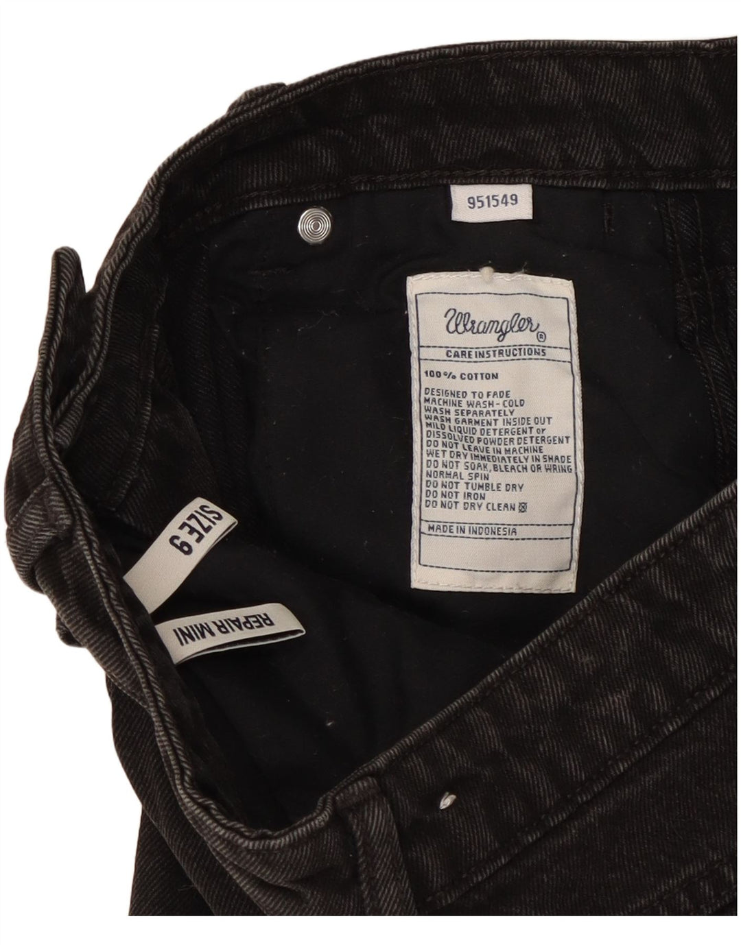 Wrangler Womens Mini Denim Skirt US 9 Medium W27  Black Cotton