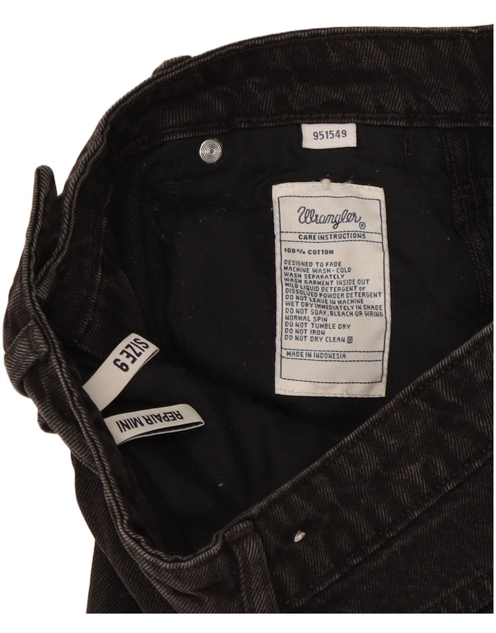 Wrangler Womens Mini Denim Skirt US 9 Medium W27  Black Cotton