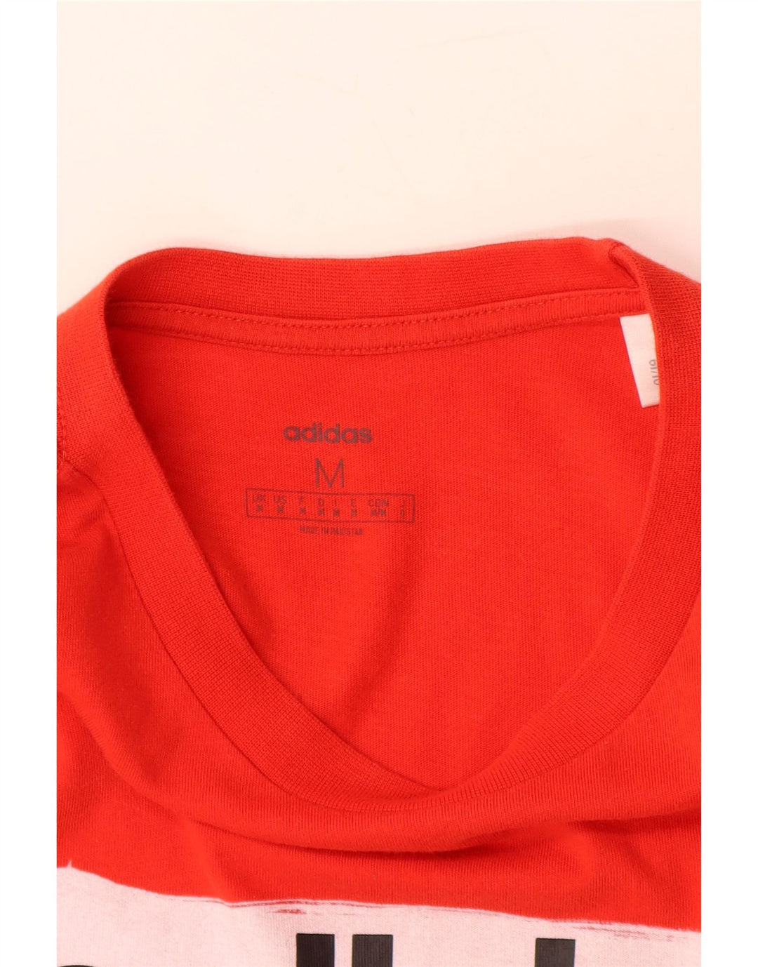 ADIDAS Mens Graphic T-Shirt Top Medium Red Cotton