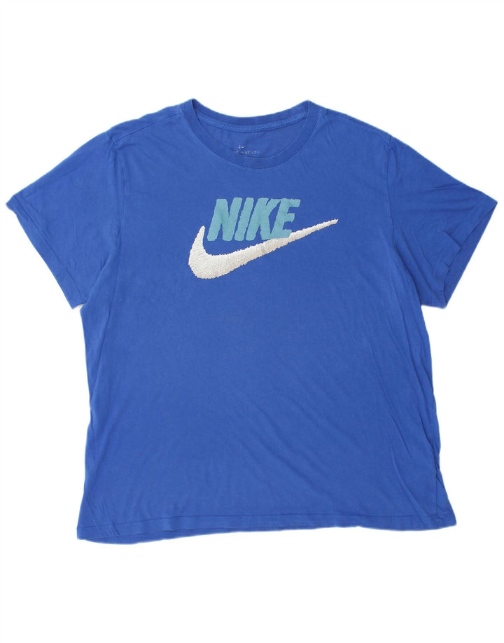 NIKE Mens Graphic T-Shirt Top XL Blue Cotton