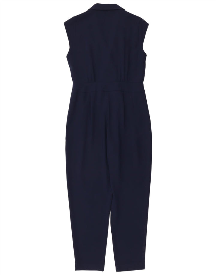 KAREN MILLEN Womens Sleeveless Jumpsuit UK 14 Large Navy Blue Polyester