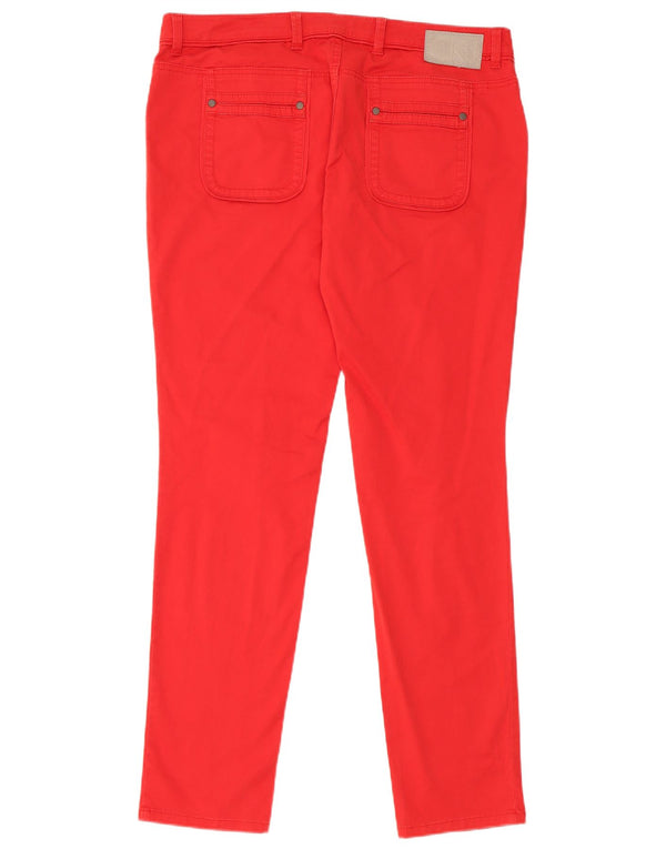 Calvin Klein Womens Skinny Casual Trousers W34 L32 Red Cotton