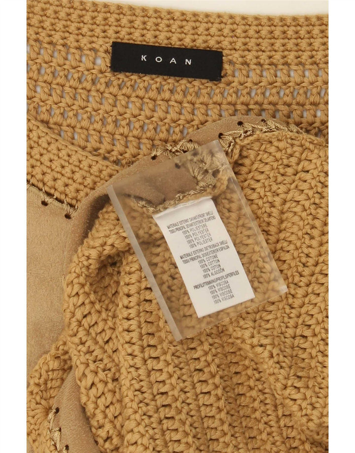 Koan Womens Cardigan Sweater UK 12 Medium Brown Polyester