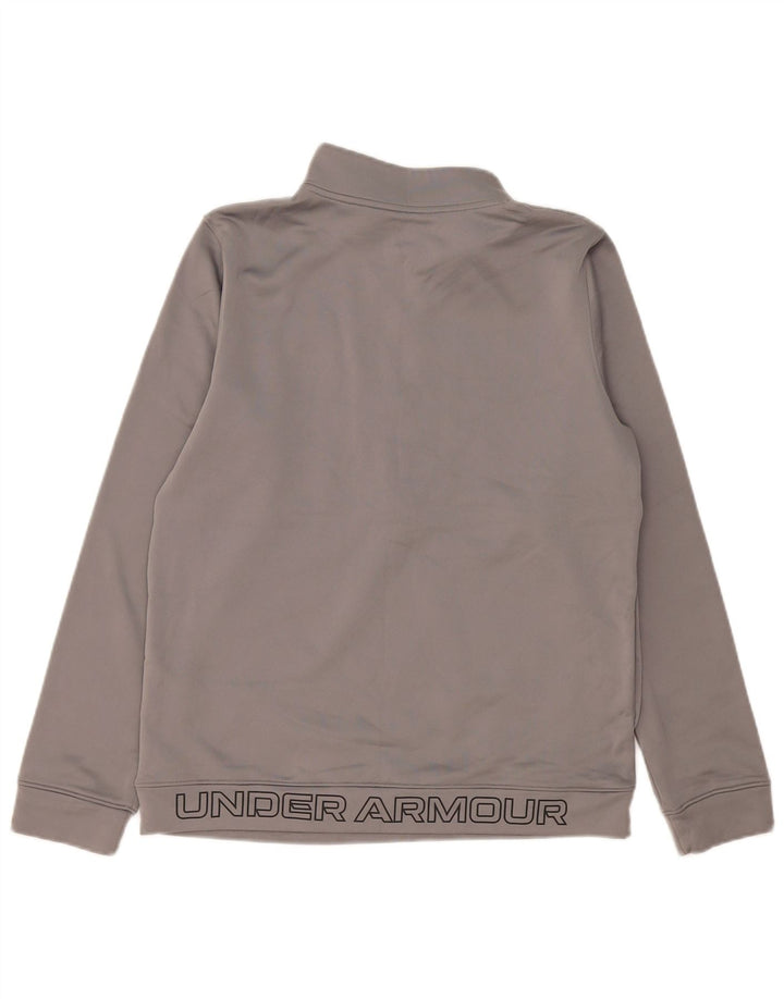 Under Armour Boys Zip Neck Sweatshirt Jumper 13-14 Years XL Grey Polyester