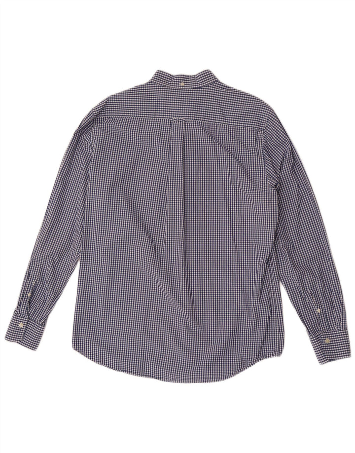 Gant Mens Regular Fit Shirt Size 41/42 16 1/2 Large Navy Blue Gingham