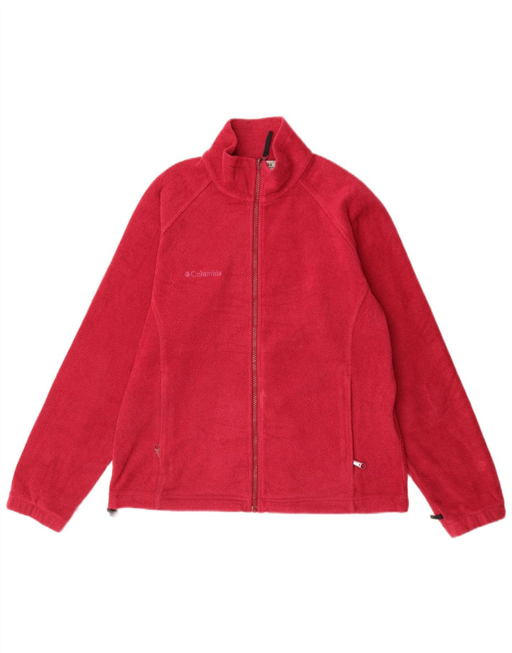 Columbia Womens Liner Fleece Jacket UK 14 Medium Red Polyester