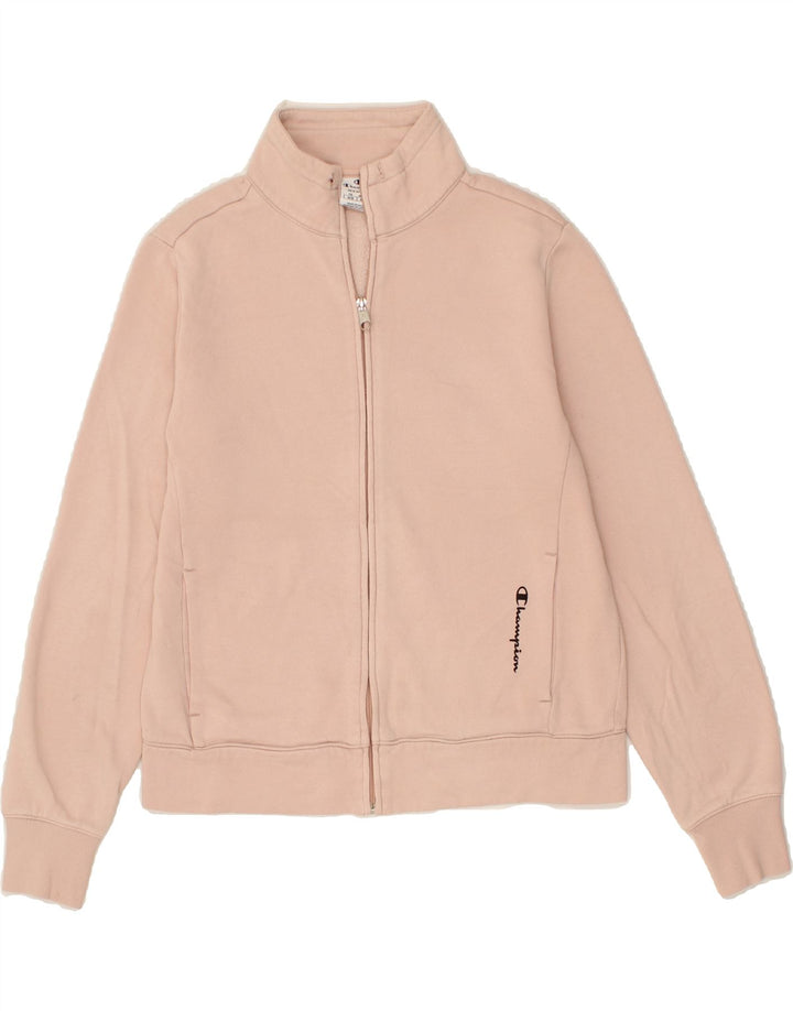 CHAMPION Womens Tracksuit Top Jacket UK 14 Medium Pink Cotton Vintage Champion and Second-Hand Champion from Messina Hembry 